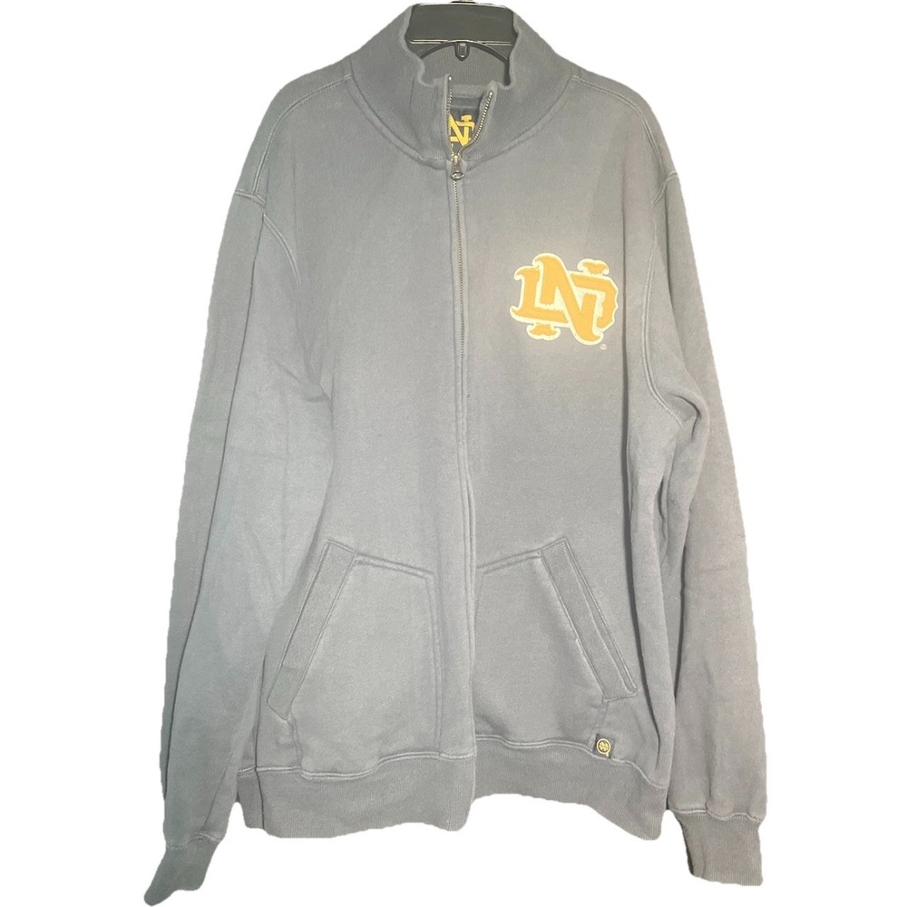 Notre Dame Fighting Irish Full Zip Sweater Spell Out Mens Size XL (D6)